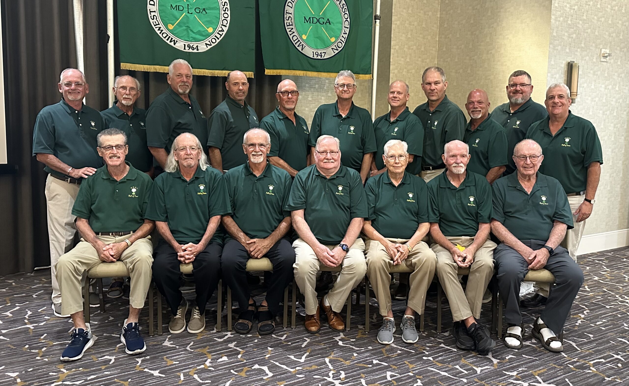 Front (L-R): William Tonigan, Alan Kayser, William Van Dyck Dobos, Charles Schwan, Clayton Clairborne, David Froehle, James Potter Back (L-R): John Rush, Ebbie Bosworth, Karl Gruetzner, Mark Venz, David Costa, Bryan Jendra, Tom Perkins, Darrell Hovinen, Greg Gantt, Willie Miller, Bob Dramin